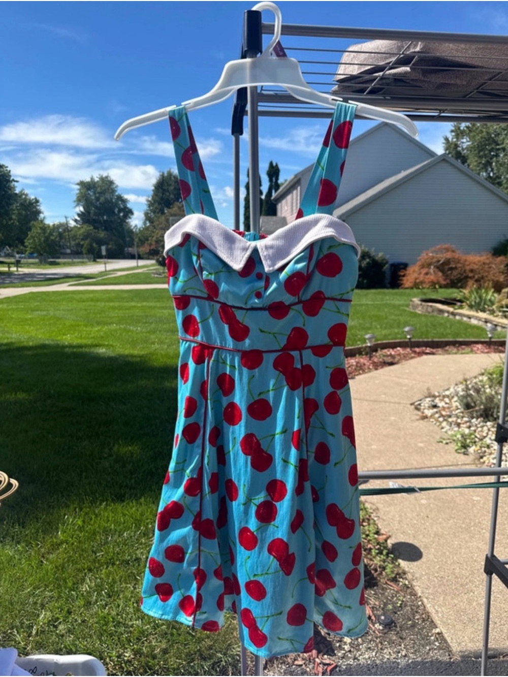 🍒 Retro Cherry Print Fit & Flare Dress